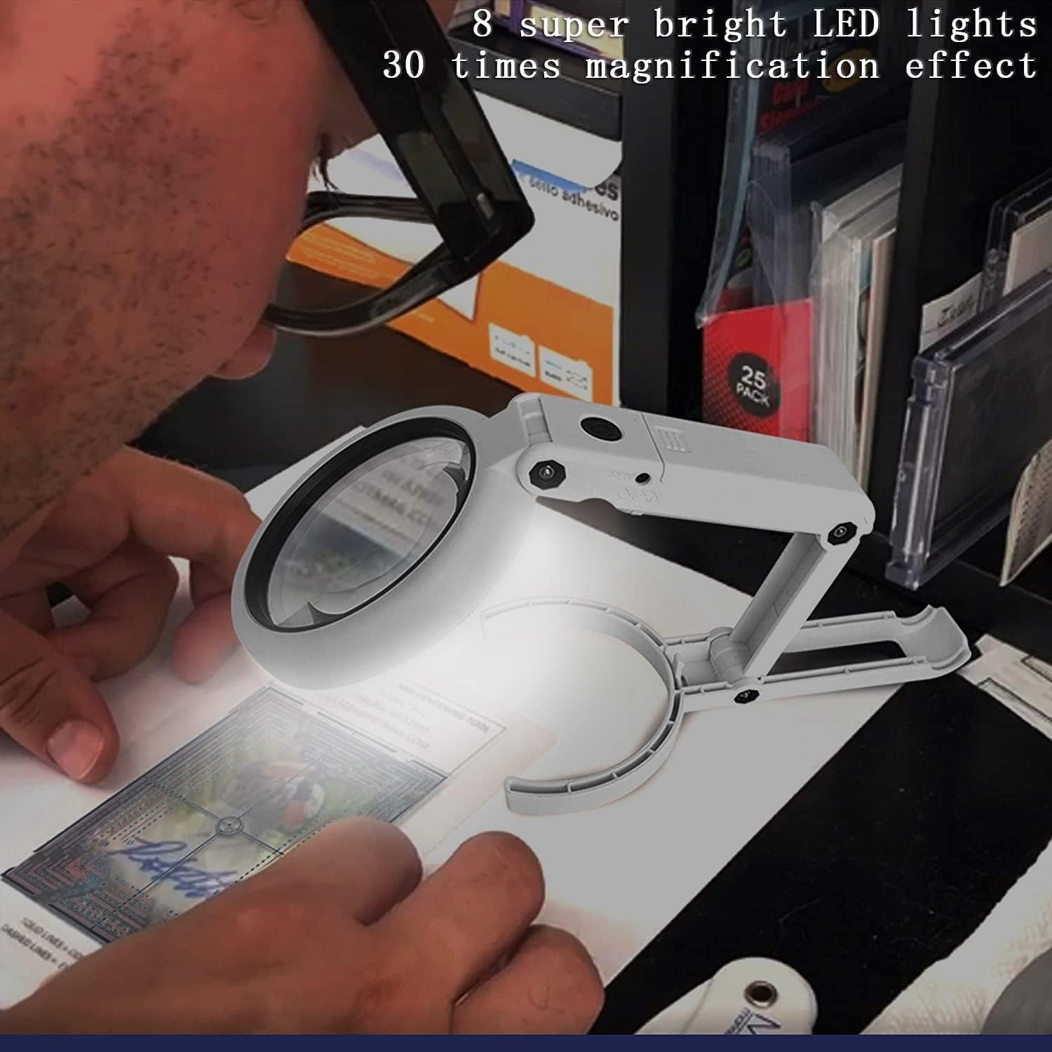 Compact 2X LED Magnifying Loupe with Microfiber Cloth – Grading Made Easy