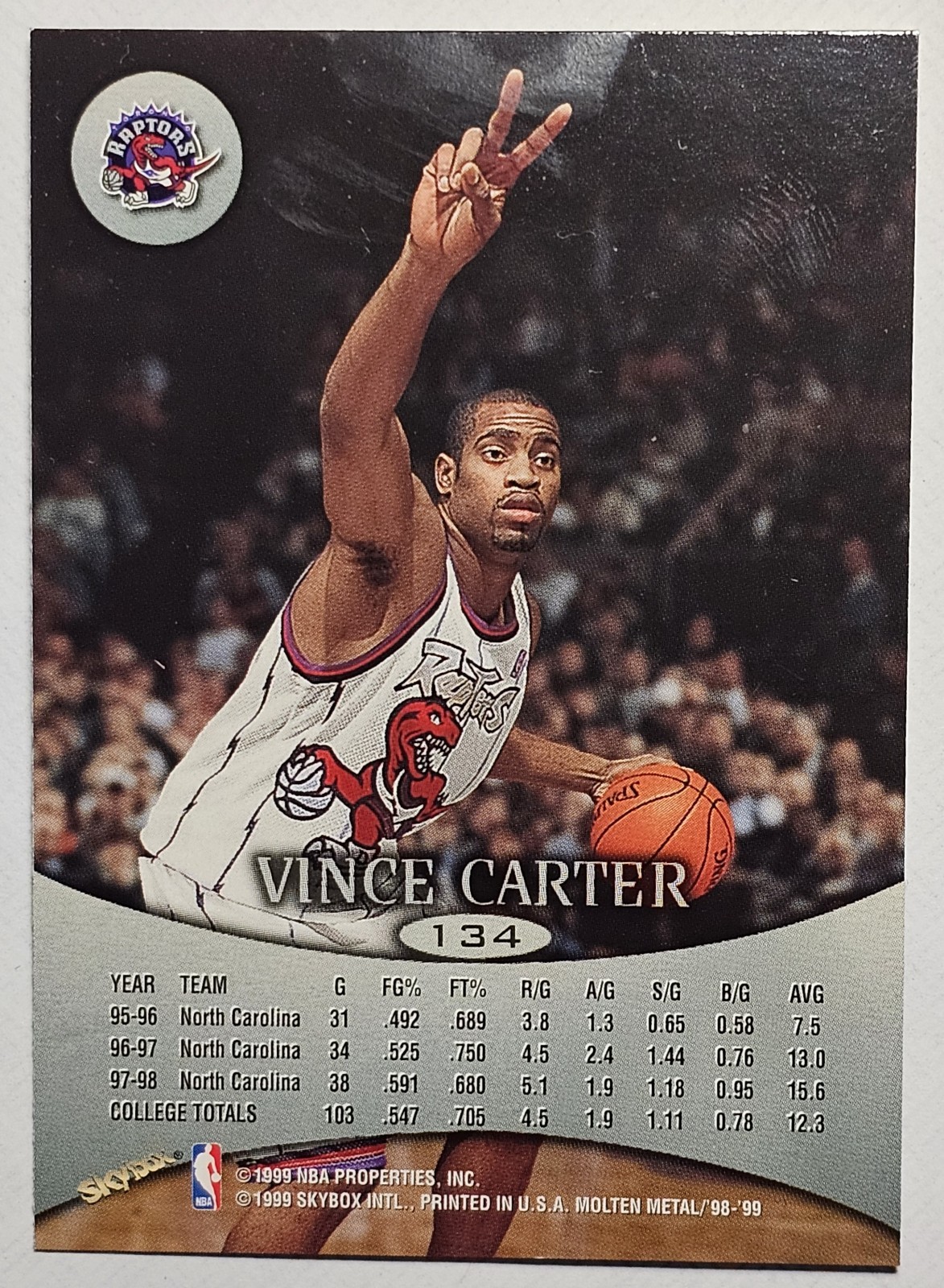 1998-99 Skybox Molten Metal Supernatural #134 Vince Carter RC