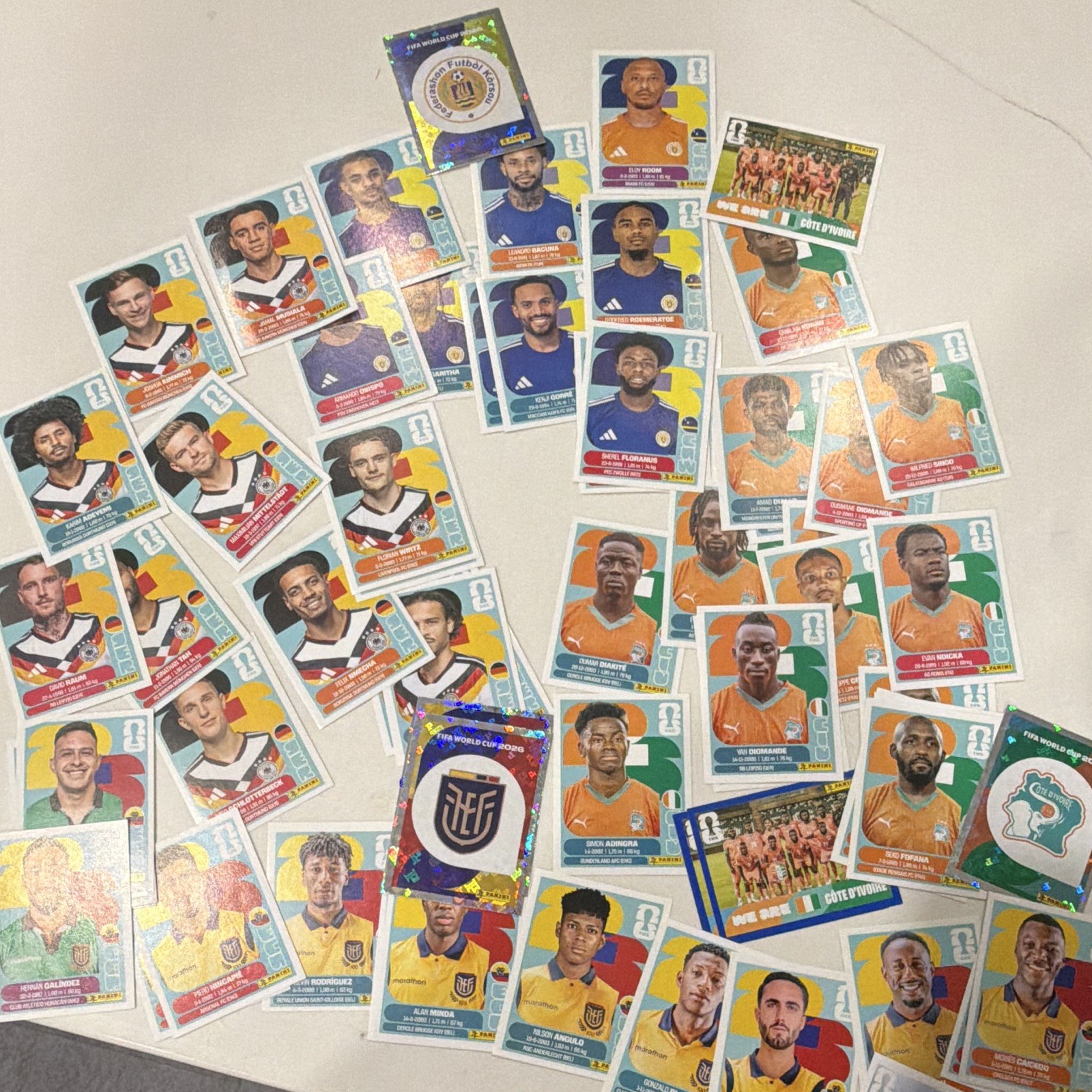 Panini FIFA World Cup 2026 Sticker Lot Group E. Germany Curacao Cote d’ivore ECU