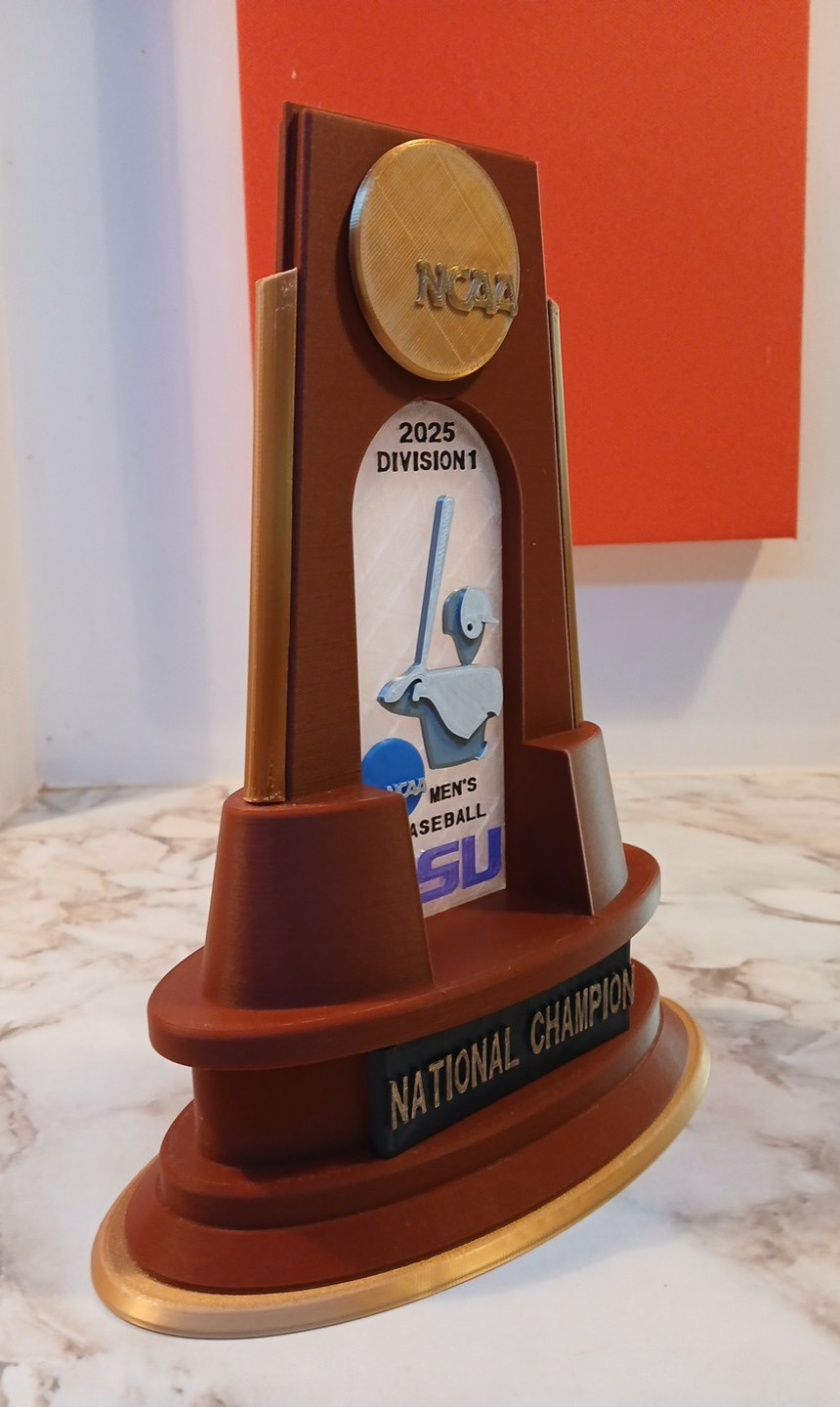 LSU NCAA 2025 OR 2023 BASEBALL DIVISION 1 NATIONAL CHAMPION TROPHY, LARGE
