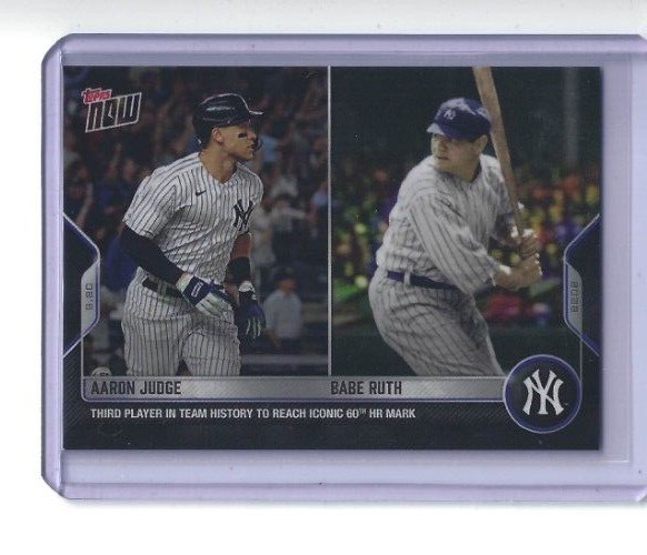Topps Now #931 Aaron Judge/Babe Ruth “Third Player in Team History to Reach…”