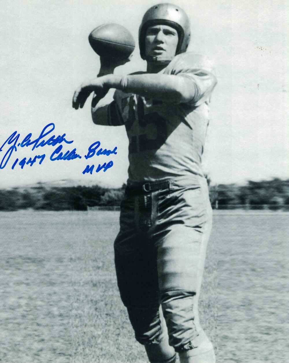 YA Tittle Autographed/Signed LSU Tigers 8×10 Photo Cotton Bowl MVP 27945