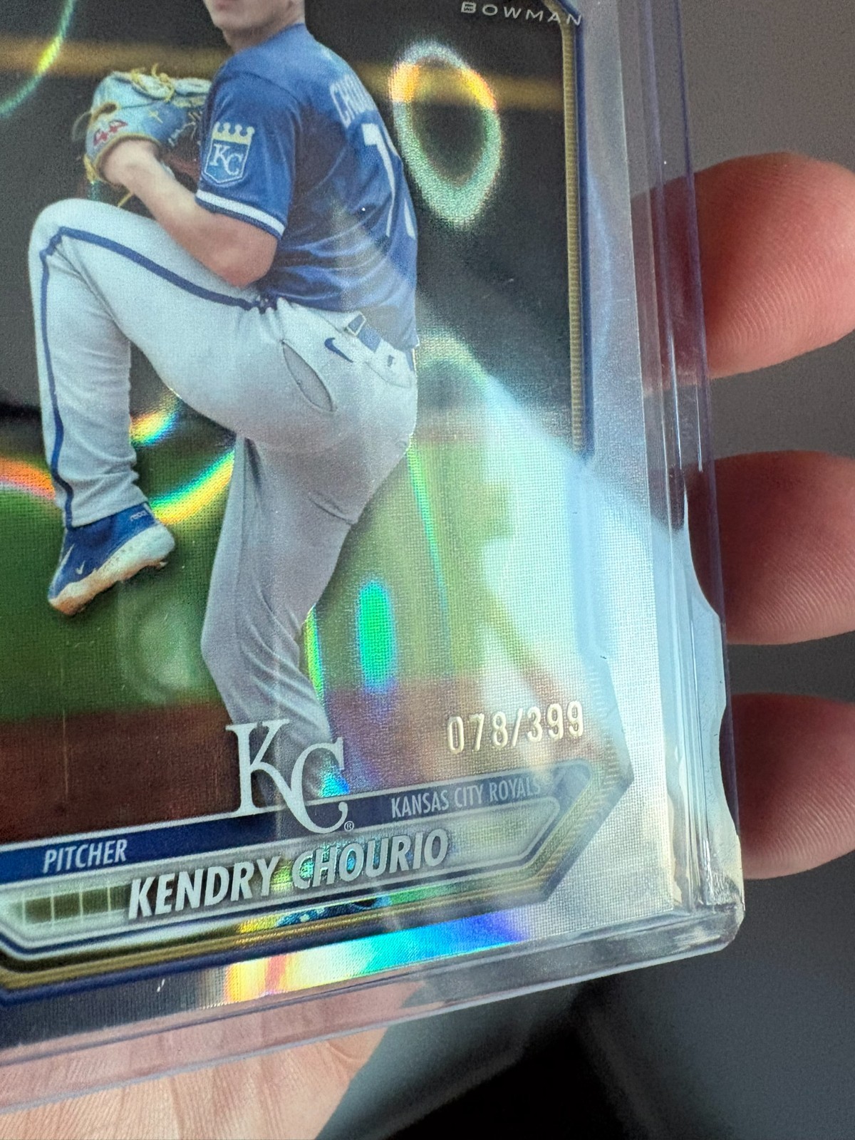 Kendry Chourio 1st Bowman Chrome Lava Refractor /399 – 2026 Bowman #BCP-7 Royals