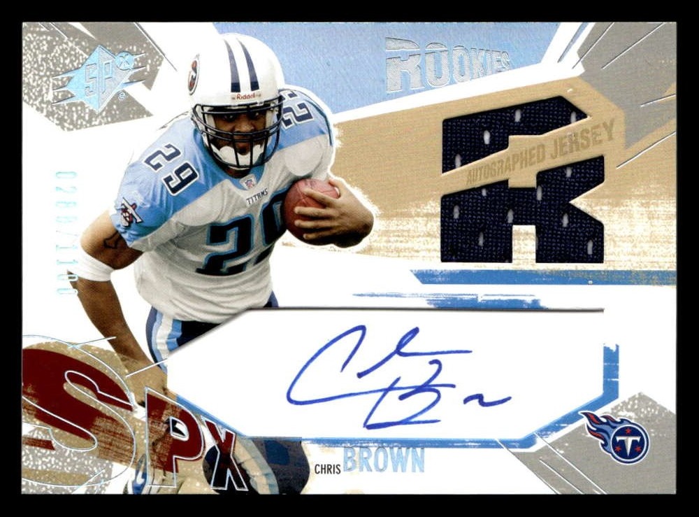 2003 SPx Chris Brown #193 Rookie Auto /1100 Tennessee Titans TV1925