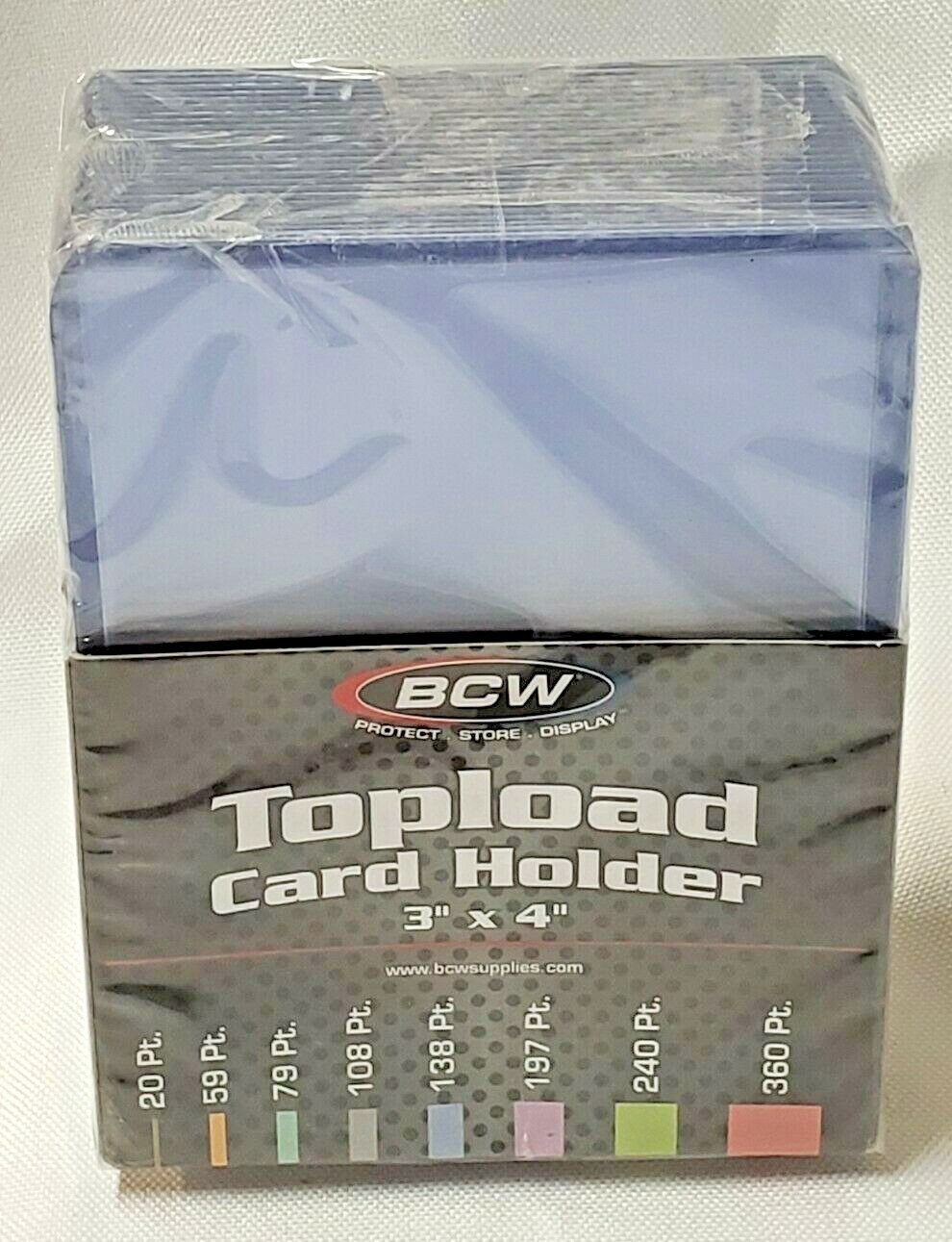 BCW Topload Card Holders 3×4 – 50 PACK Standard Size 20pt Rigid TopLoaders *NEW