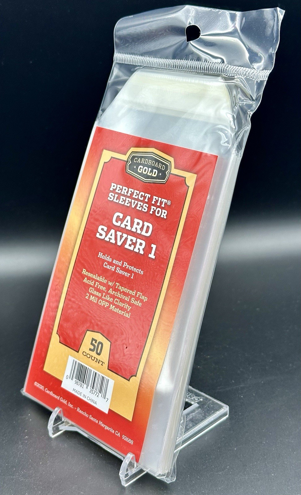 Pack of 50 Cardboard Gold Perfect Fit Graded Card Sleeves for Card Saver 1
