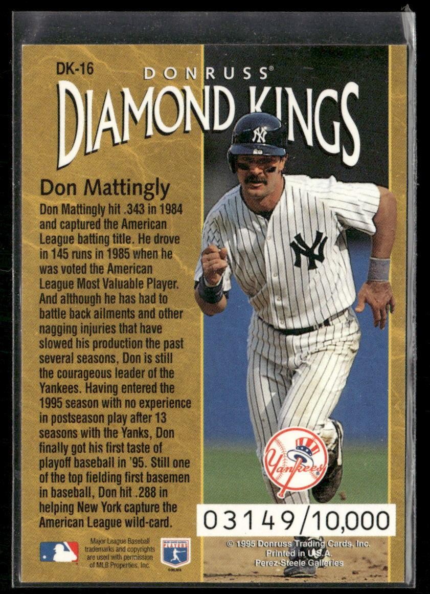 1996 Donruss #DK-16 Don Mattingly Diamond Kings #/10000