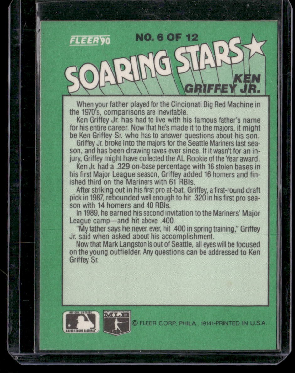 1990 Fleer #6 Ken Griffey, Jr. Soaring Stars