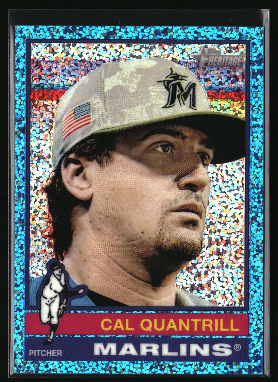 2025 Topps Heritage #501 Cal Quantrill Chrome Light Blue Sparkle Refractor