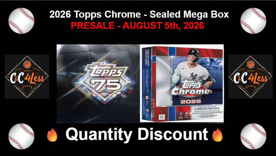 2026 TOPPS CHROME ⚾️BASEBALL⚾️ SEALED Mega BOX – QTY Discount – Free 📫*Presale*