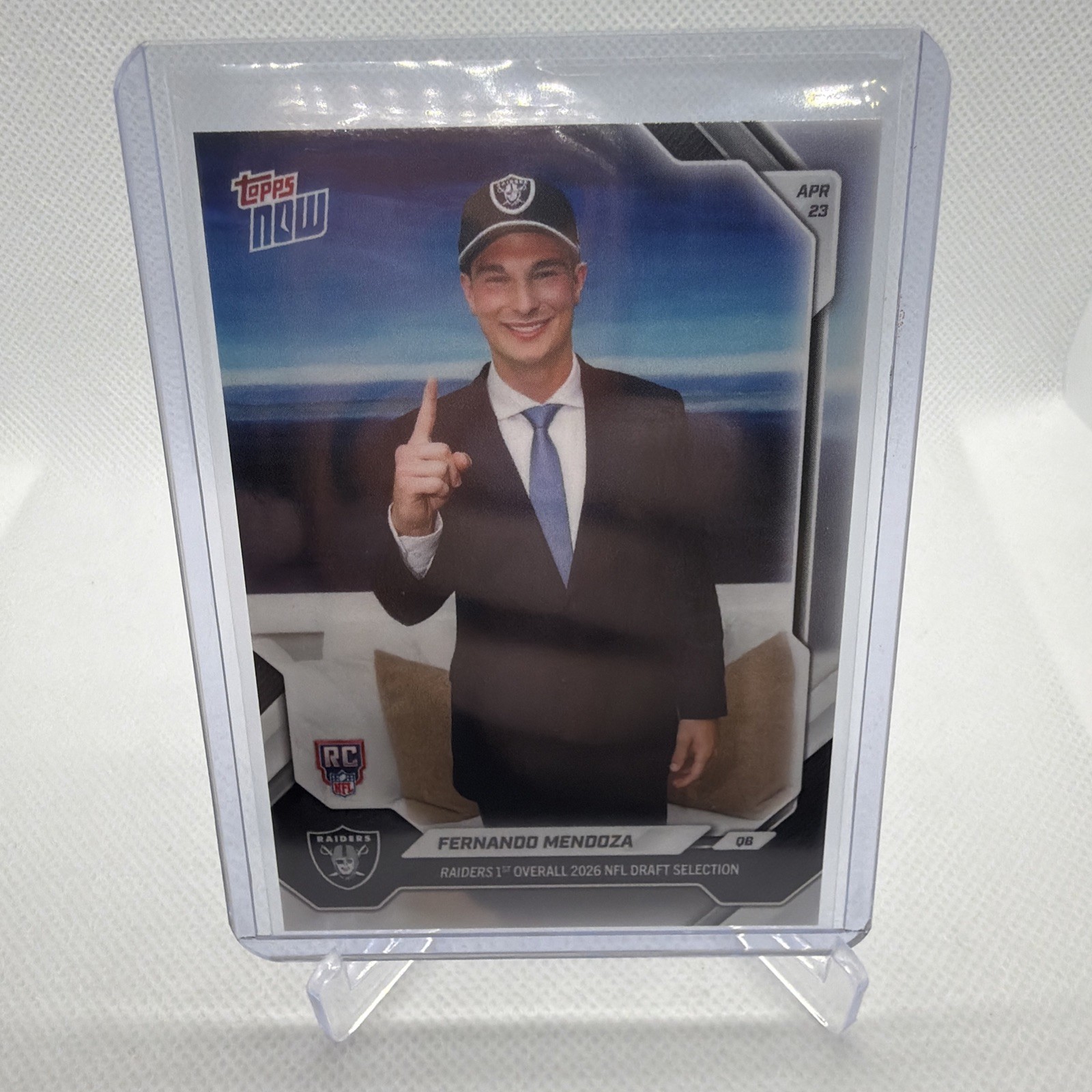 Fernando Mendoza 2026 NFL Topps NOW 1st Draft Pick Card FMEN Raiders🔥