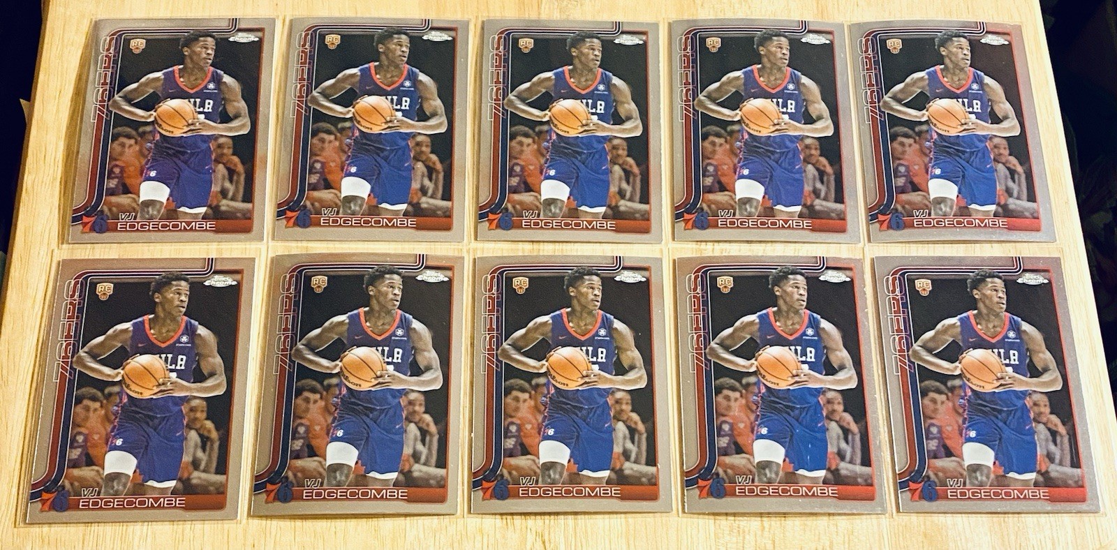 2025-26 Topps Chrome VJ Edgecombe #253 Base RC Rookie (Lot Of 10) Sixers