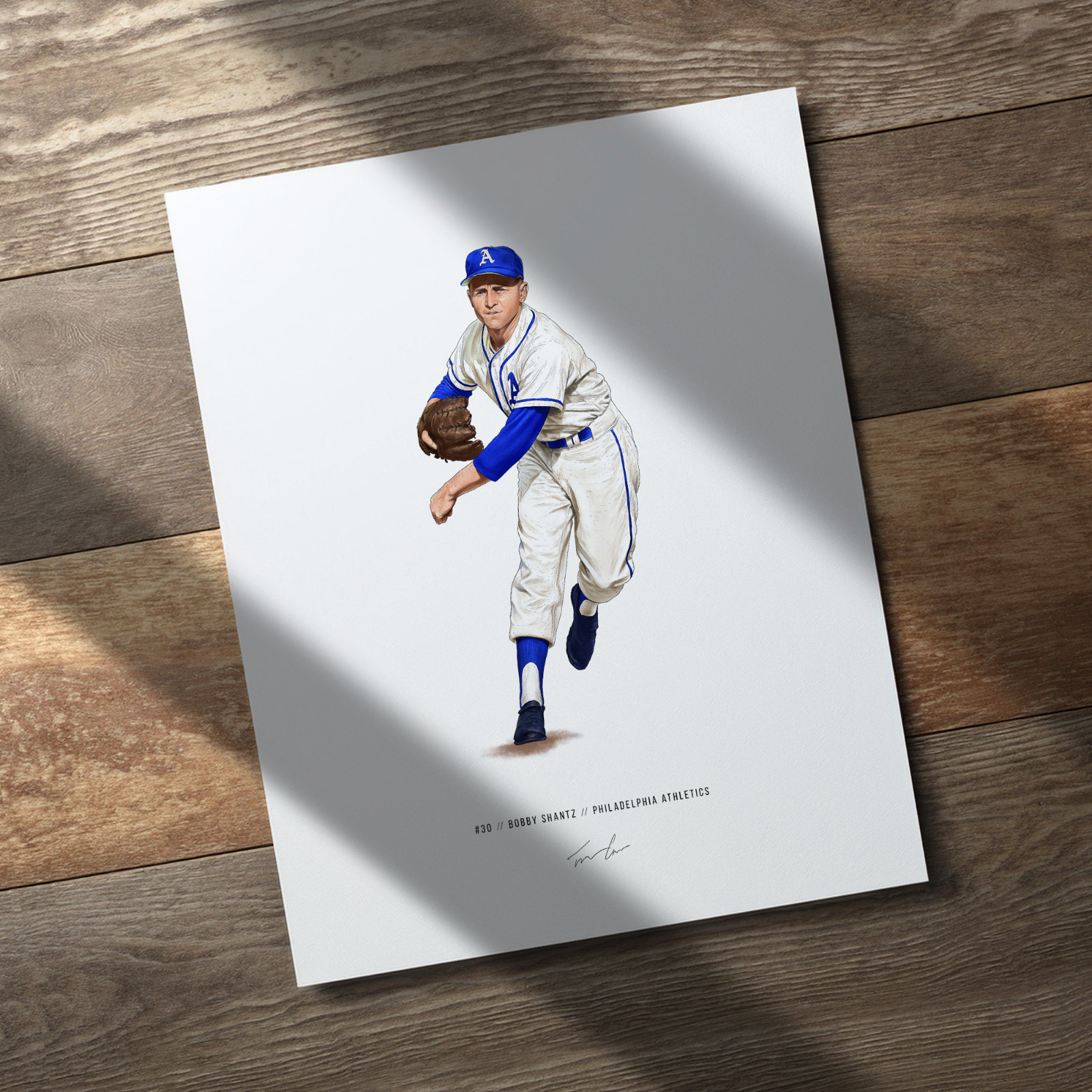 Bobby Shantz Philadelphia Athletics Baseball 8×10 Print Poster Art Illustrated
