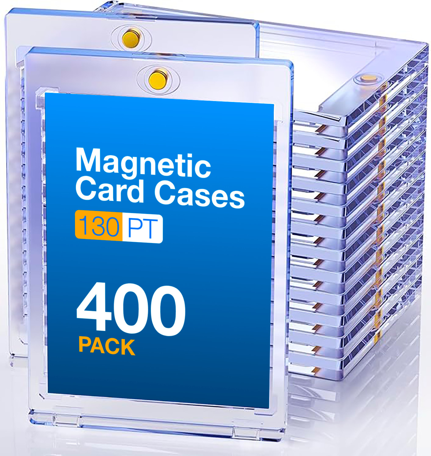 400 Pack Magnetic Trading Holders Sports Card 130pt One-Touch Hard UV Protection