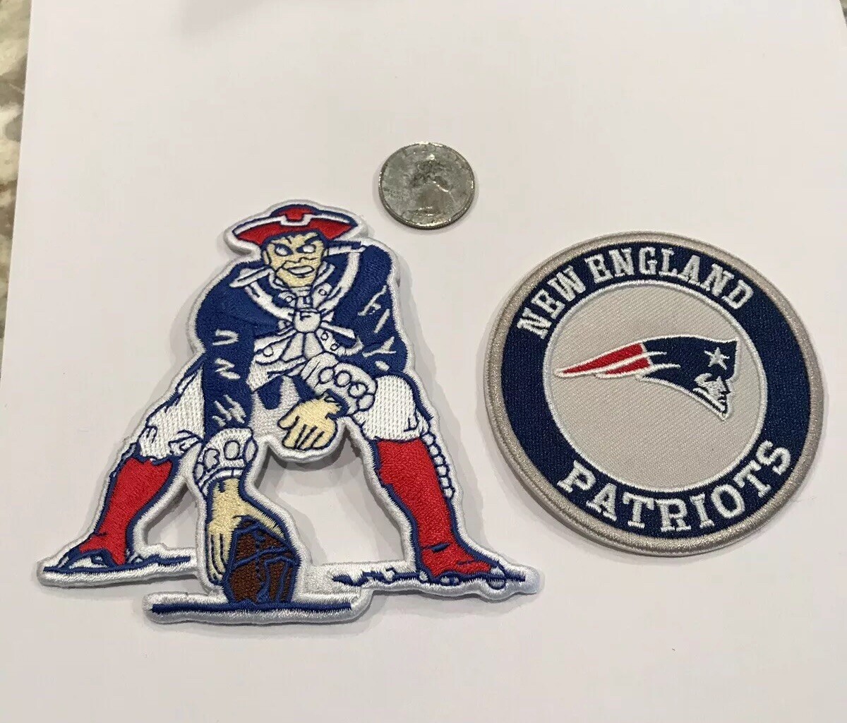 (2)-NEW ENGLAND PATRIOTS EMBROIDERED IRON On PATCHES. AWESOME! 3”x 3” & 4”x 4”