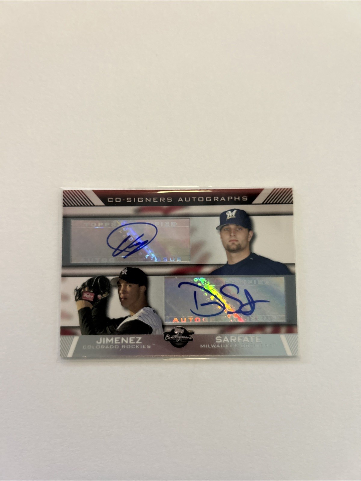 2007 Topps Co-Signers Ubaldo Jimenez – Dennis Sarfate Autograph #CS-JS Rockies