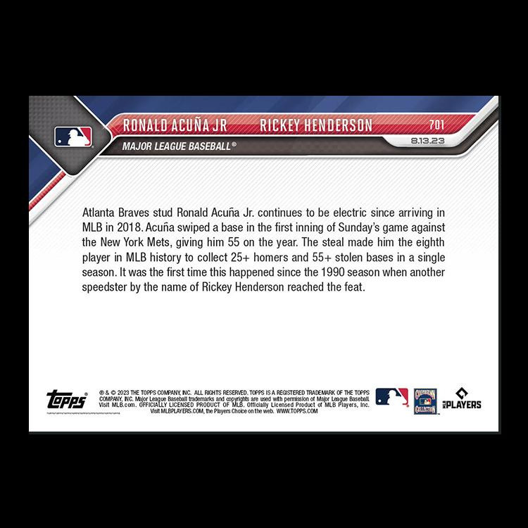 Ronald Acuña Jr. & Rickey He… – 2023 MLB Topps Now Card 701 – Print Run: 1,636