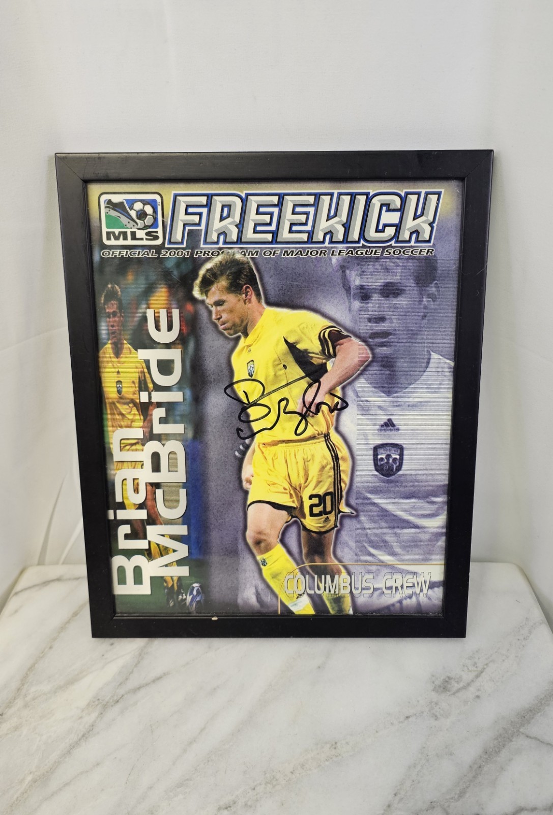 Brian Mcbride Signed Vintage Circa 2001 Free Kick League Logo Soccer Program