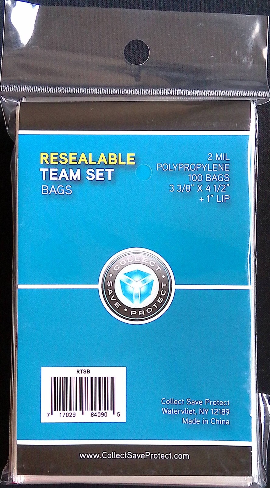 1-PACK OF 100 CSP TEAM BAGS ~ RESEALABLE STRIP TRADING CARD SLEEVES ~ BRAND NEW