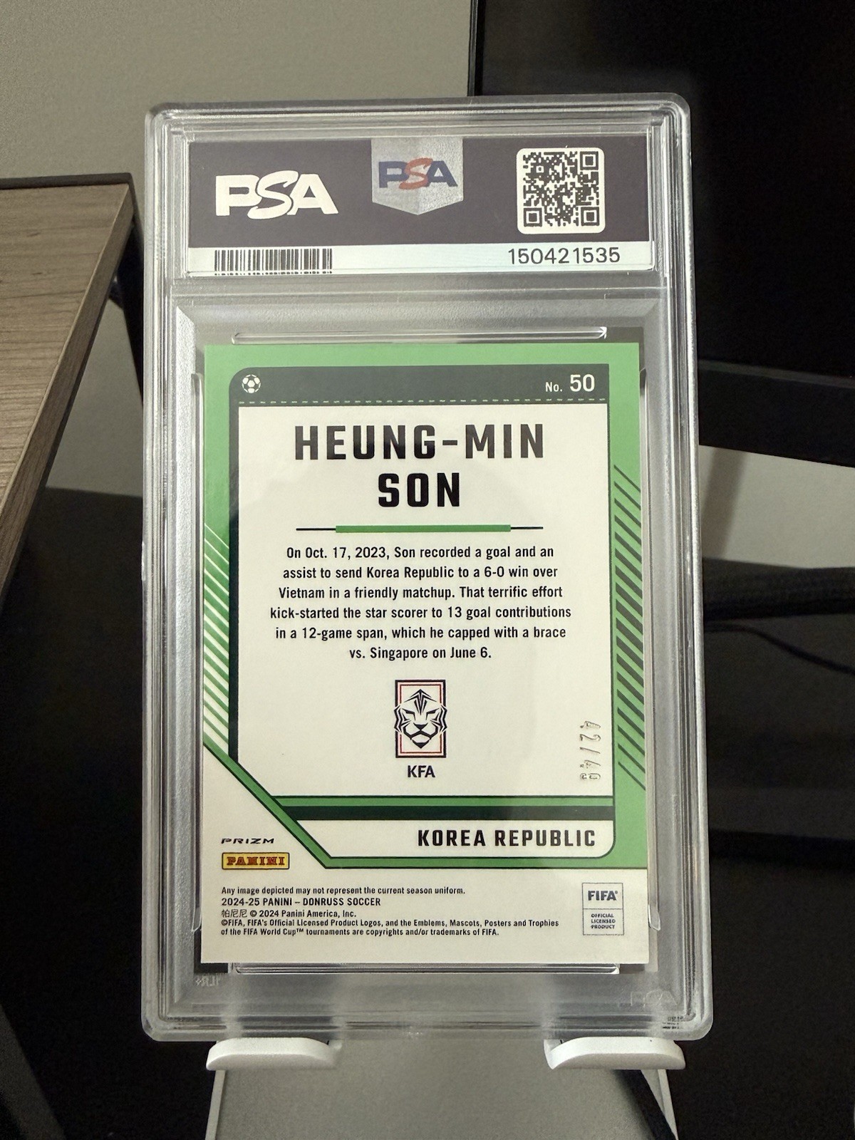 2024-25 Panini Donruss Fifa – Optic Heung-Min Son #50 Teal Mojo Prizm /49
