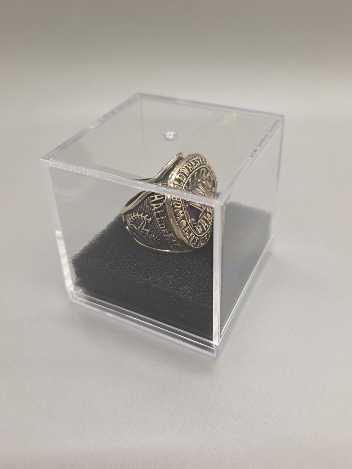 WWE Wrestling Hall of Fame Championship Gold Ring with display case. 🇺🇸