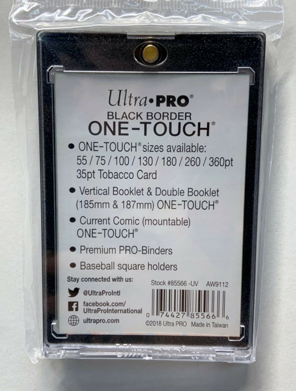 NEW 5-PACK Ultra Pro OneTouch Black Border Magnetic 35pt Card Case Holders 85566