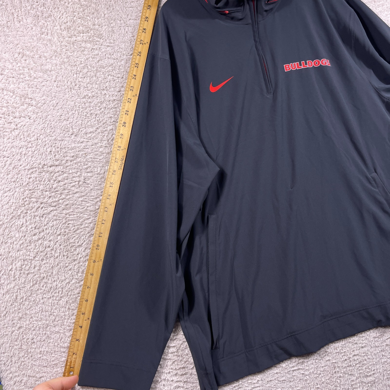 Georgia Bulldogs Nike Hoodie Mens XL Black Dri Fit Pullover 1/4 Zip Performance