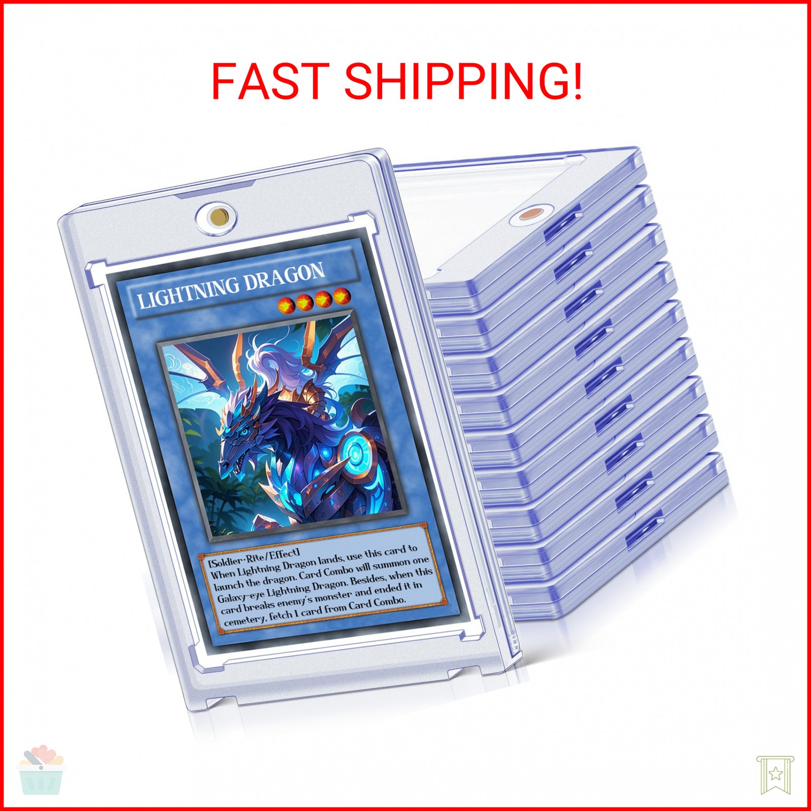 10 ct Magnetic Card Holders for Trading Cards, 35 pt Hard Cards Sleeves Case Fit