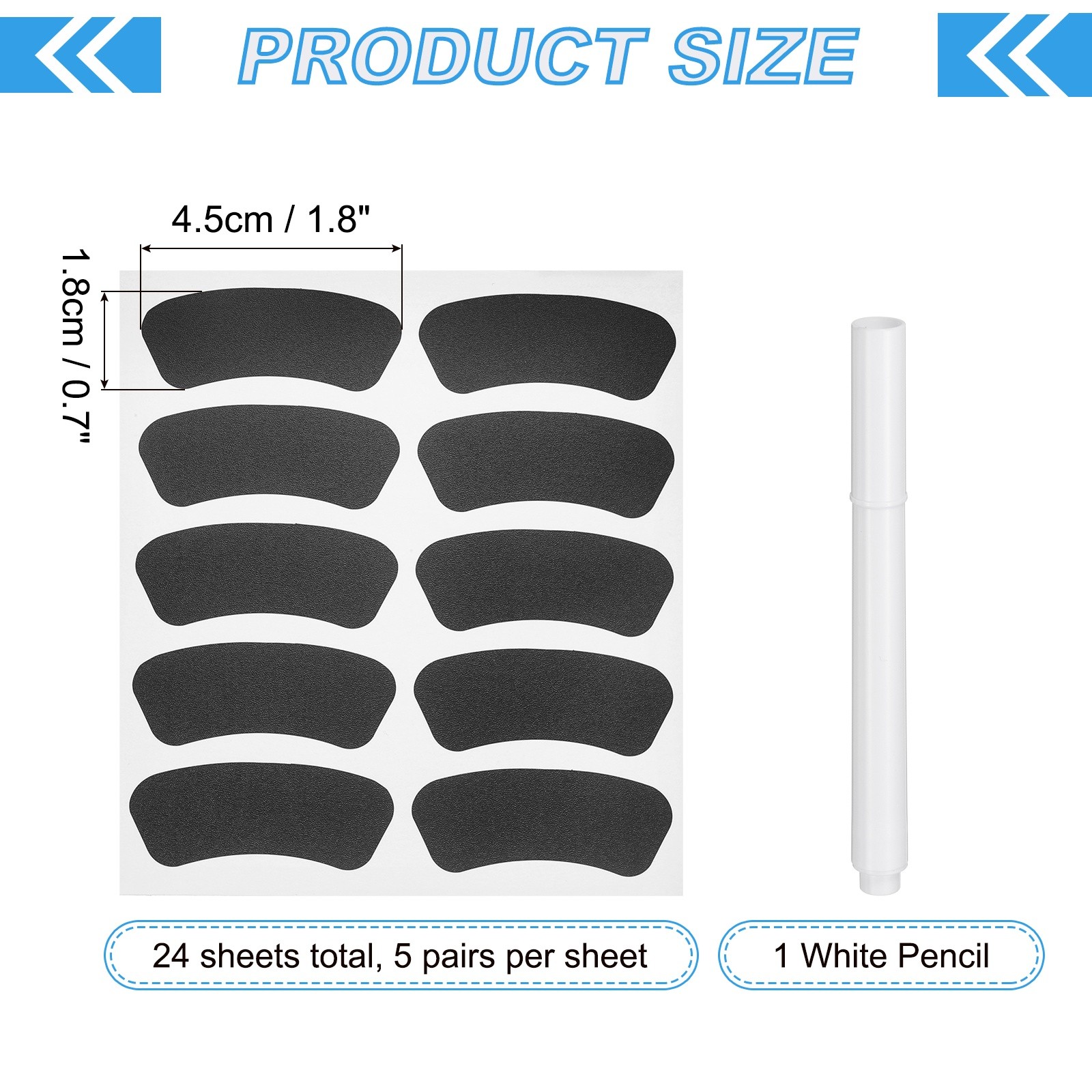 120 Pair Sports Eye Stickers Face Stickers with 1Pcs White Pencil Black