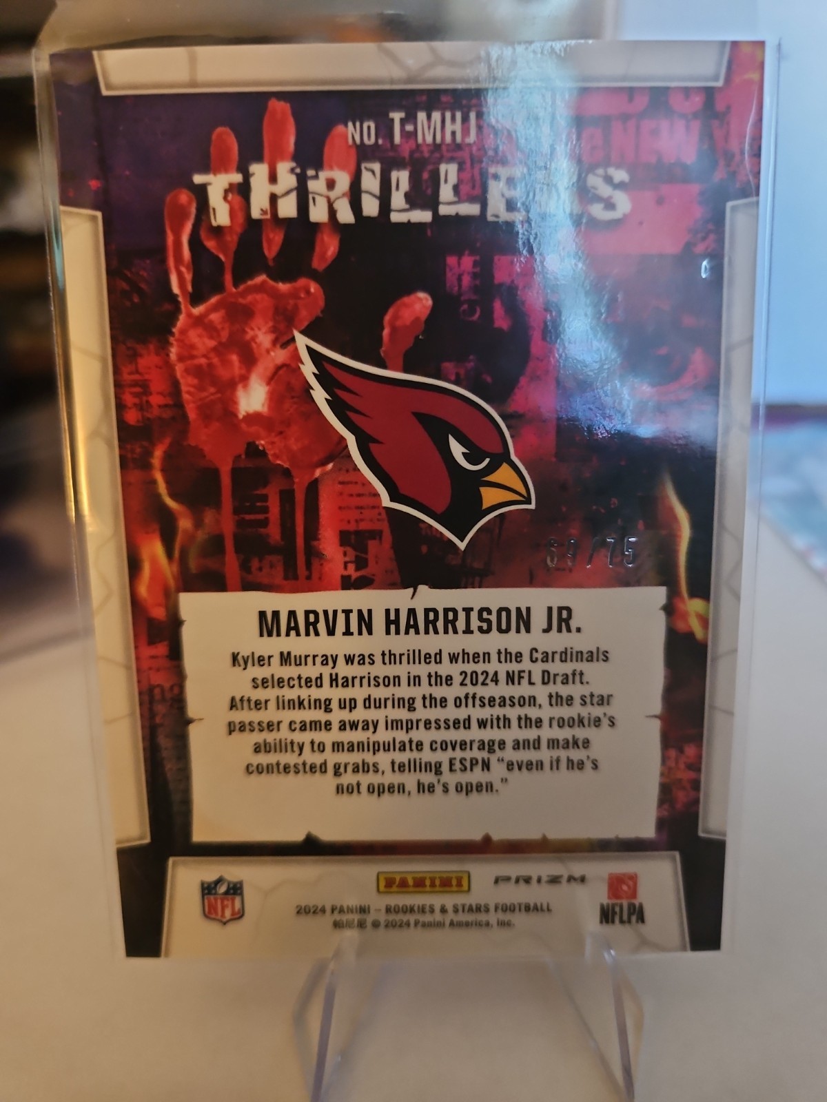 2024 Panini Rookies Stars Thrillers Marvin Harrison Jr. #T-MHJ Pink /75 (RC)