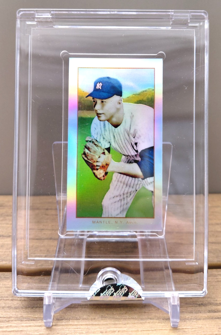 2009 eTopps #7 Mickey Mantle HOF T-206 Tribute /749 New York Yankees Refractor