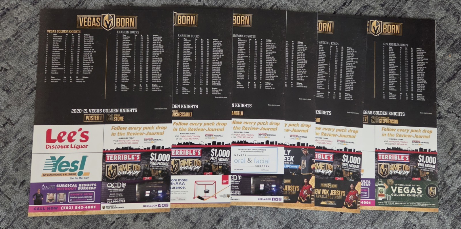 LOT of 33 VEGAS GOLDEN KNIGHTS 2020-2021 Season +Playoffs 18.5X12.5 NEW MISFITS