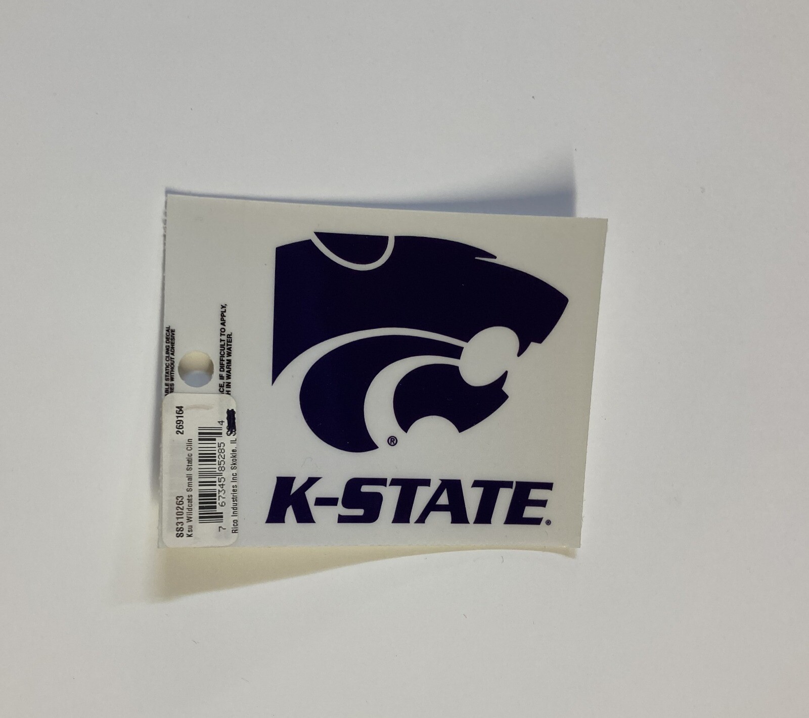 Kansas State Wildcats Static Cling Sticker NEW!! Window or Car! NCAA 3×4 Inches