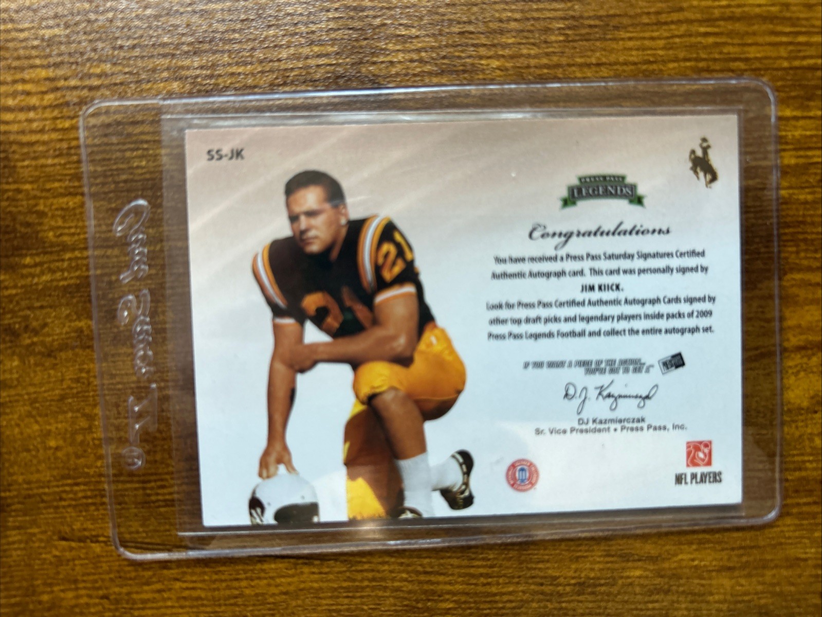 2009 Press Pass Legends – Saturday Signatures Jim Kiick #SS-JK (AU)