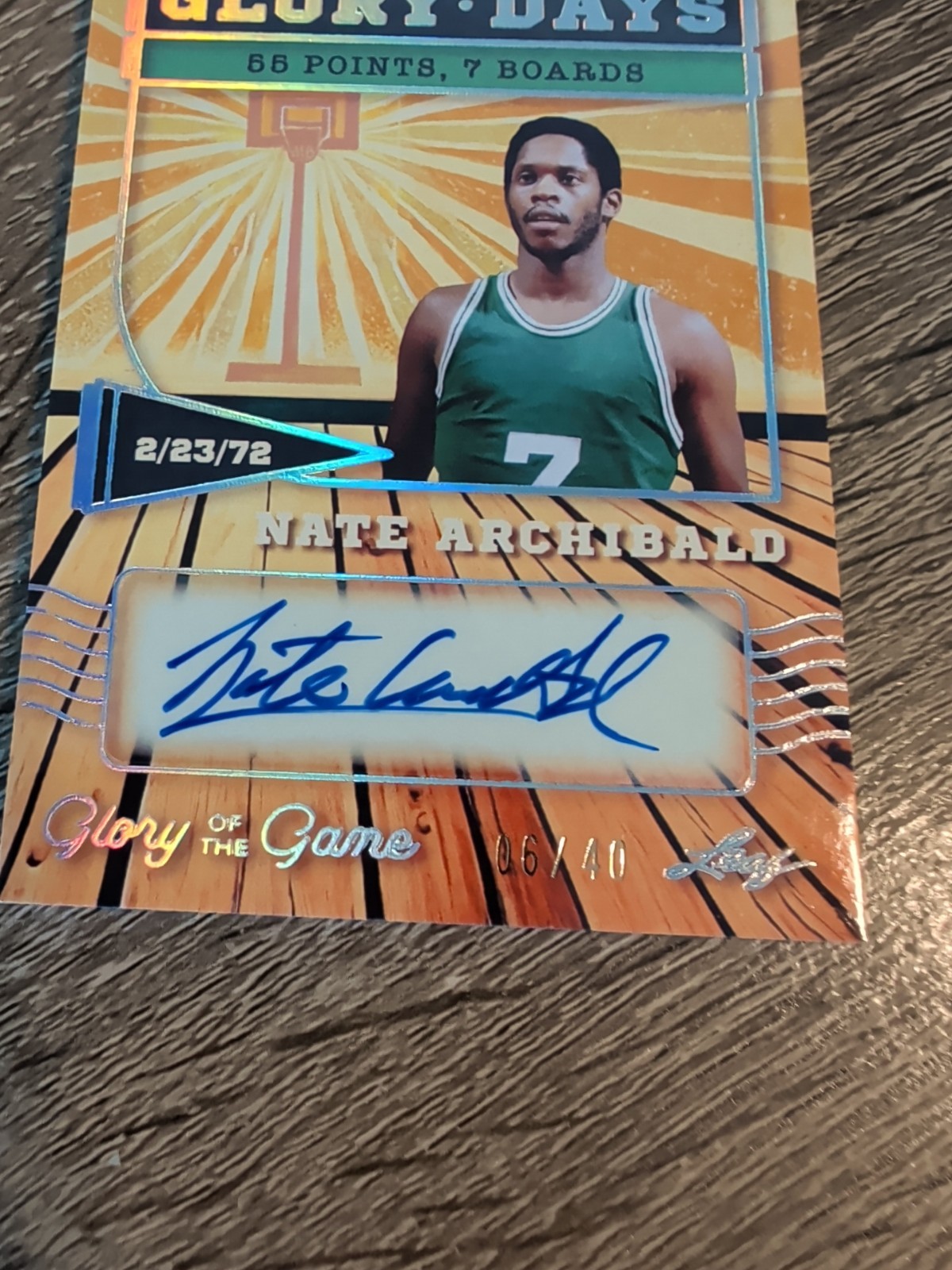2025 Leaf Glory of the Game Nate Archibald 6/40 Auto #GD-NA1 Holo Silver