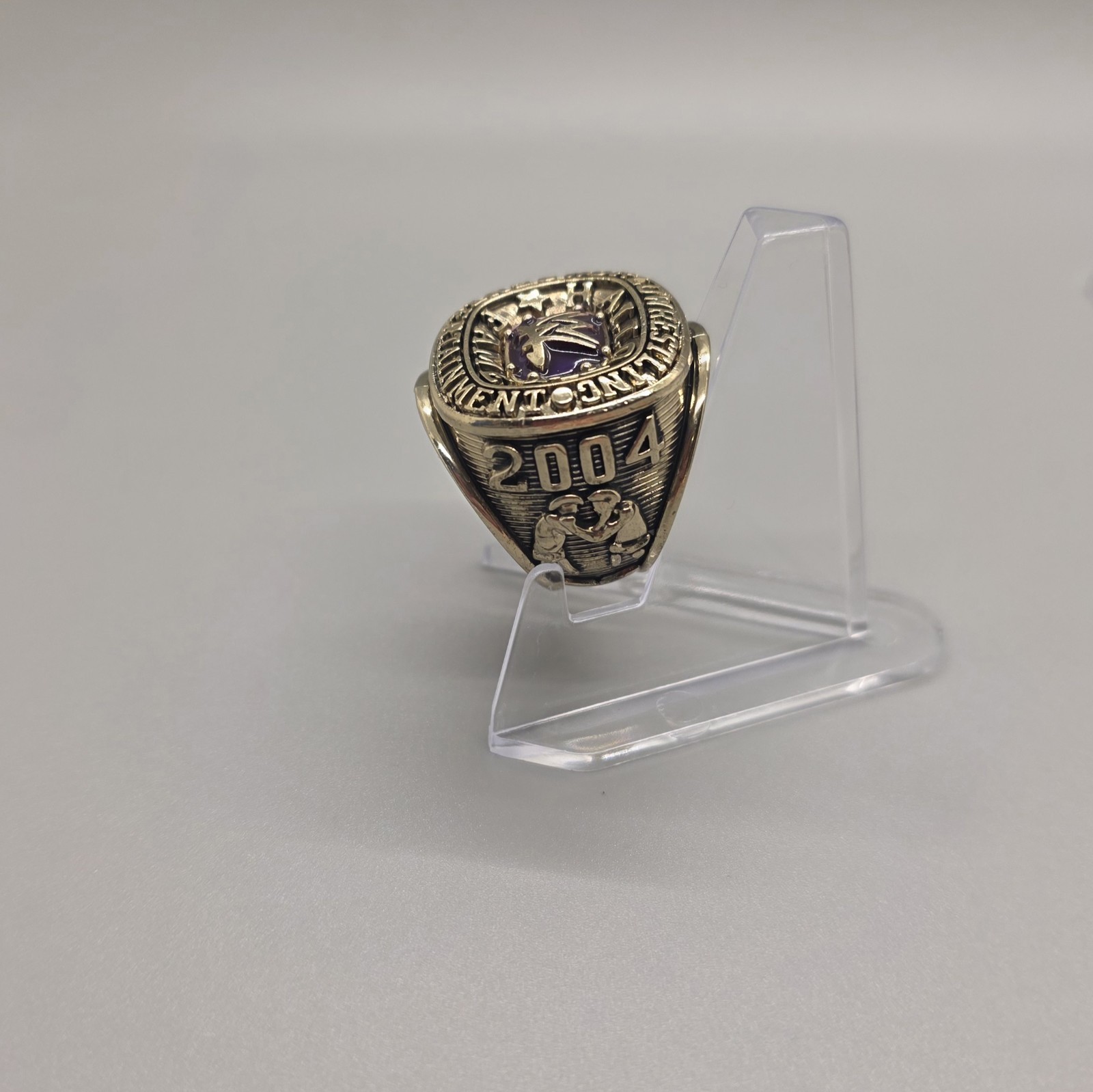 WWE Wrestling Hall of Fame Championship Gold Ring with display case. 🇺🇸