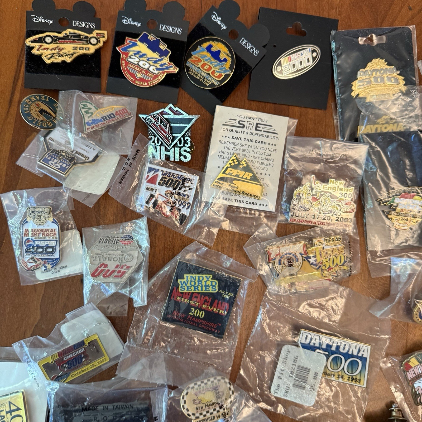 Lot of 200+ Vintage NASCAR Pins Daytona Indy Racing Race Car Bulk Lot Enamel