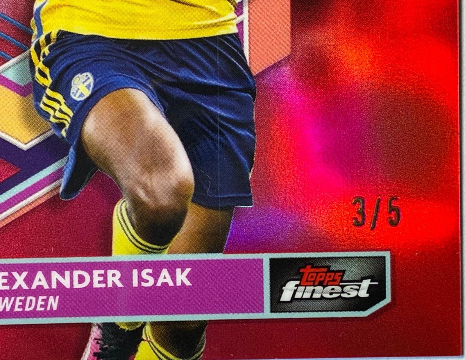 2023 Topps Finest Road to EURO 2024 Alexander Isak /5 Red #82 Sweden