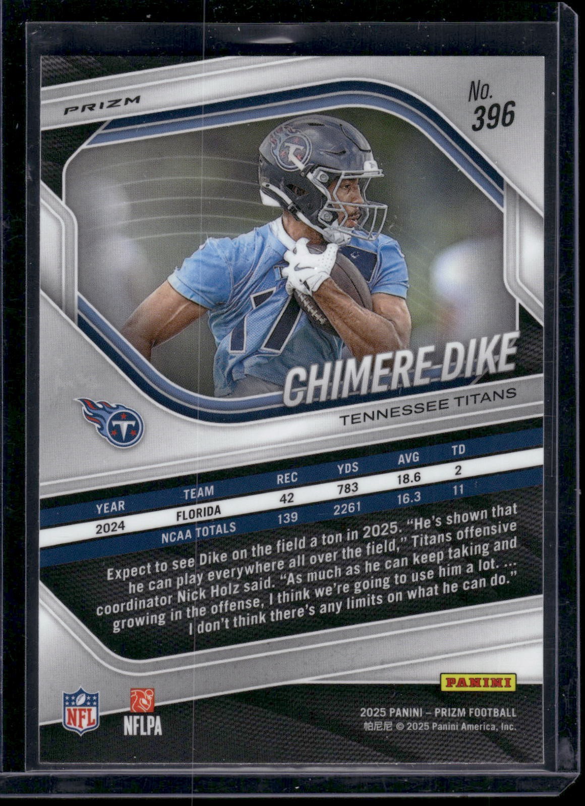 2025 Panini Prizm #396 Chimere Dike Orange Ice