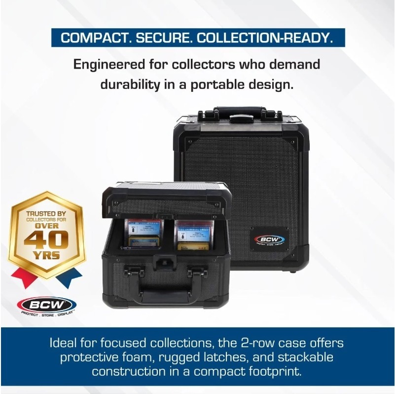 BCW Graded Latching Case – Cards – 2 Rows Locking Case