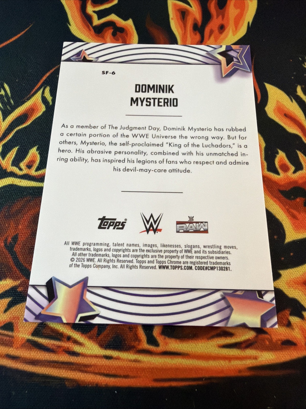 2026 DOMINIK MYSTERIO TOPPS CHROME COSMIC ORANGE STARFRSCTOR /25