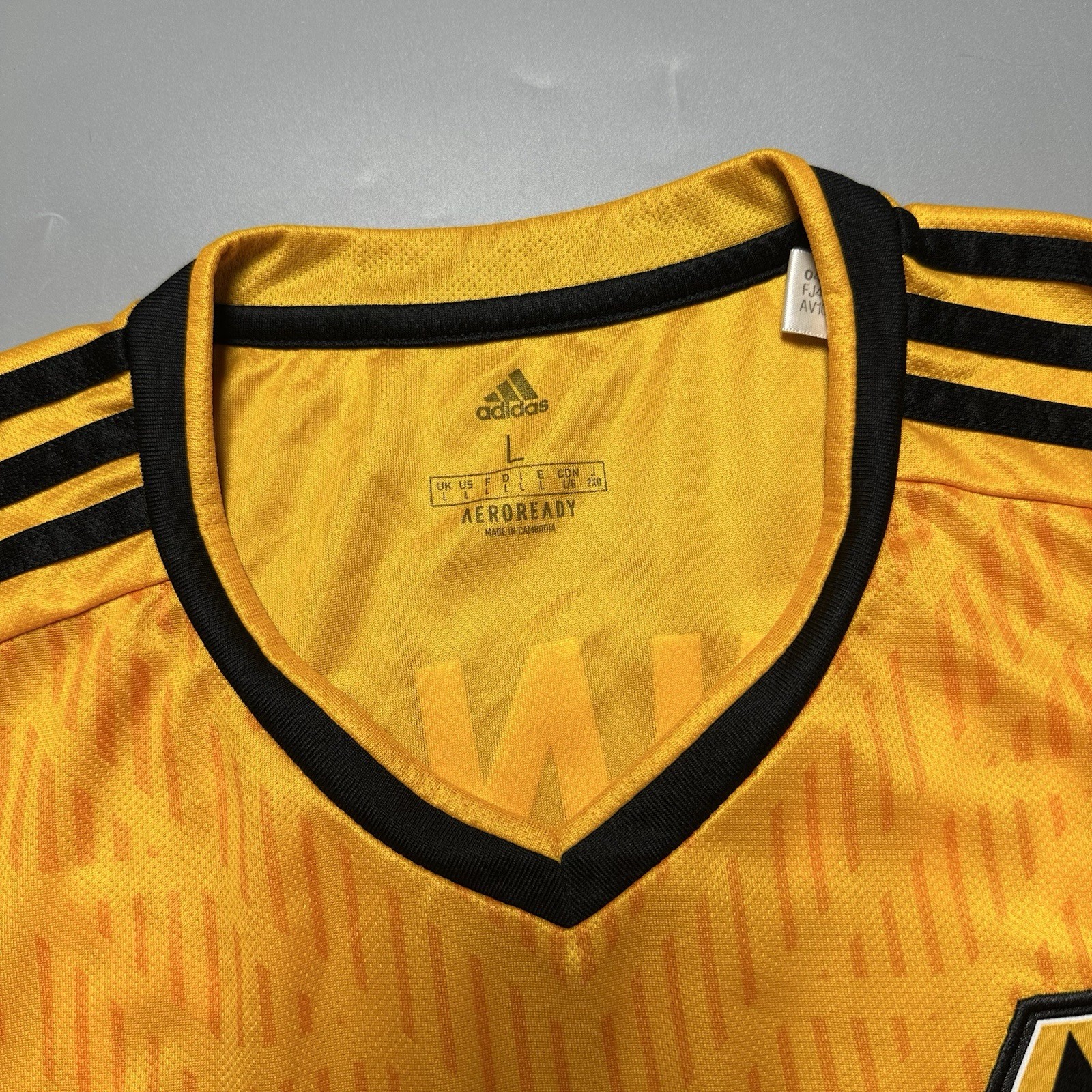 WOLVERHAMPTON ADIDAS 2020/2021 FOOTBALL HOME JERSEY #20 VITINHA SIZE “L” FJ4503