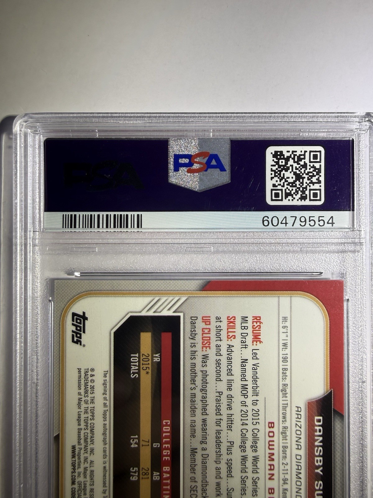 2015 Bowman Chrome DP Dansby Swanson Diamondbacks RC Rookie AUTO PSA 9 CUBS!!!🔥