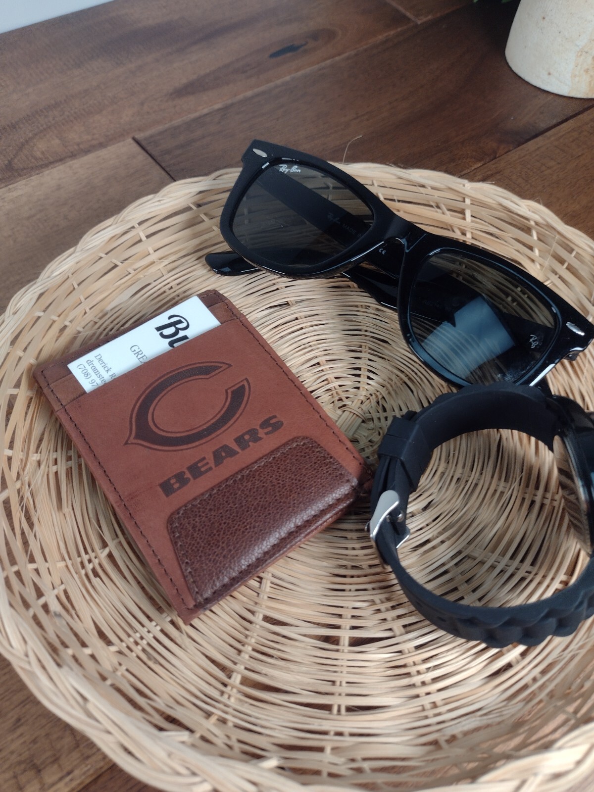 Chicago Bears Men’s Leather Wallet – Brown Front Pocket Wallet – NFL Bears