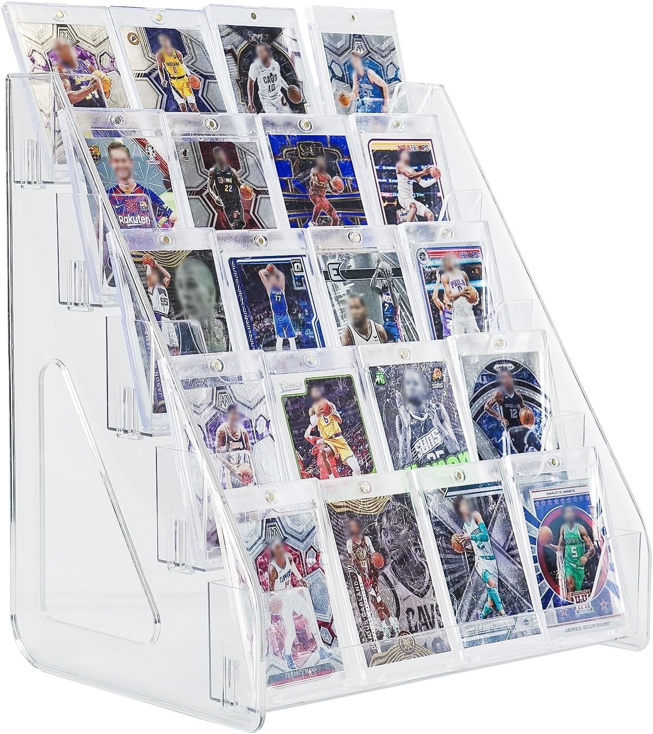 Acrylic Trading Card Display Stand 5 Tier Large Capacity Organizer for Collec…