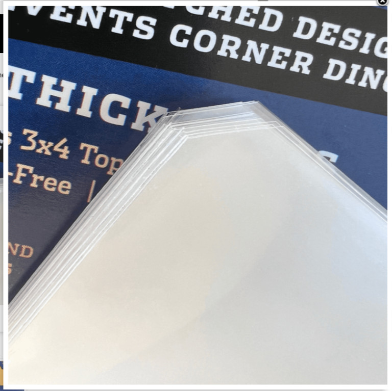 500 Cardboard Gold Notched Sleeves Standard and Thick Cards Easy Load No Dings!!