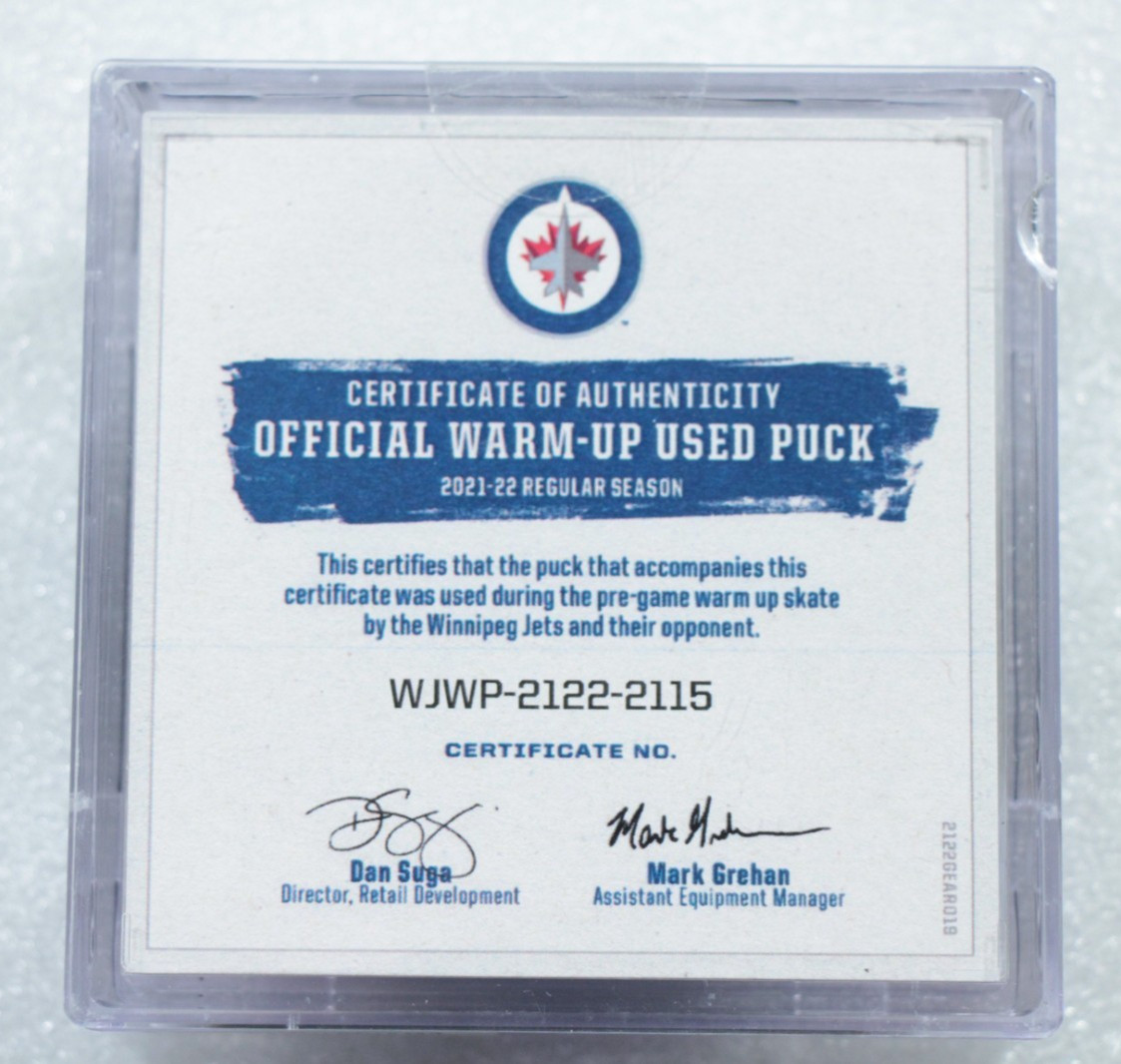 Vegas Golden Knights Winnipeg Jets March 22 2022 Warm Up Puck Pride Night NHL