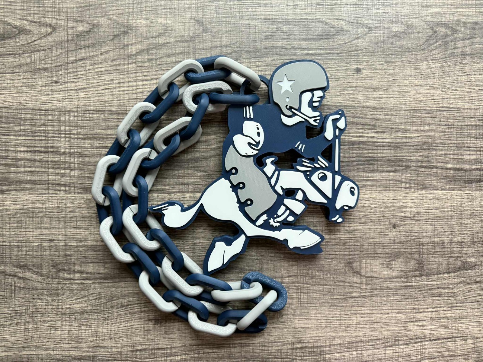 Dallas Cowboys Retro Logo Oversized Necklace, Sports Chain [Made To Order]