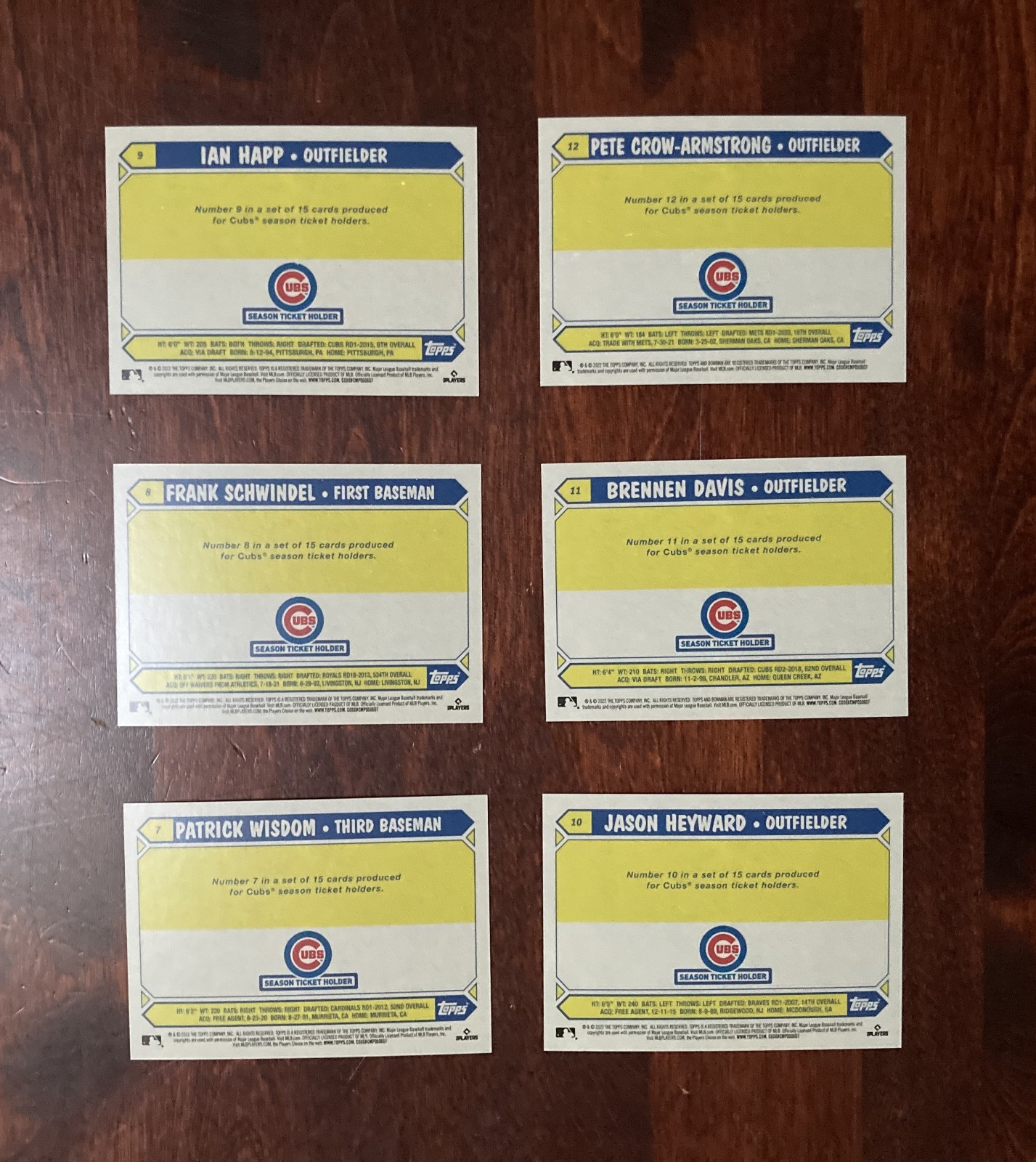 2022 Topps Chicago Cubs Season Ticket Holder 15 Card Set STILL IN A SEALED PACK!