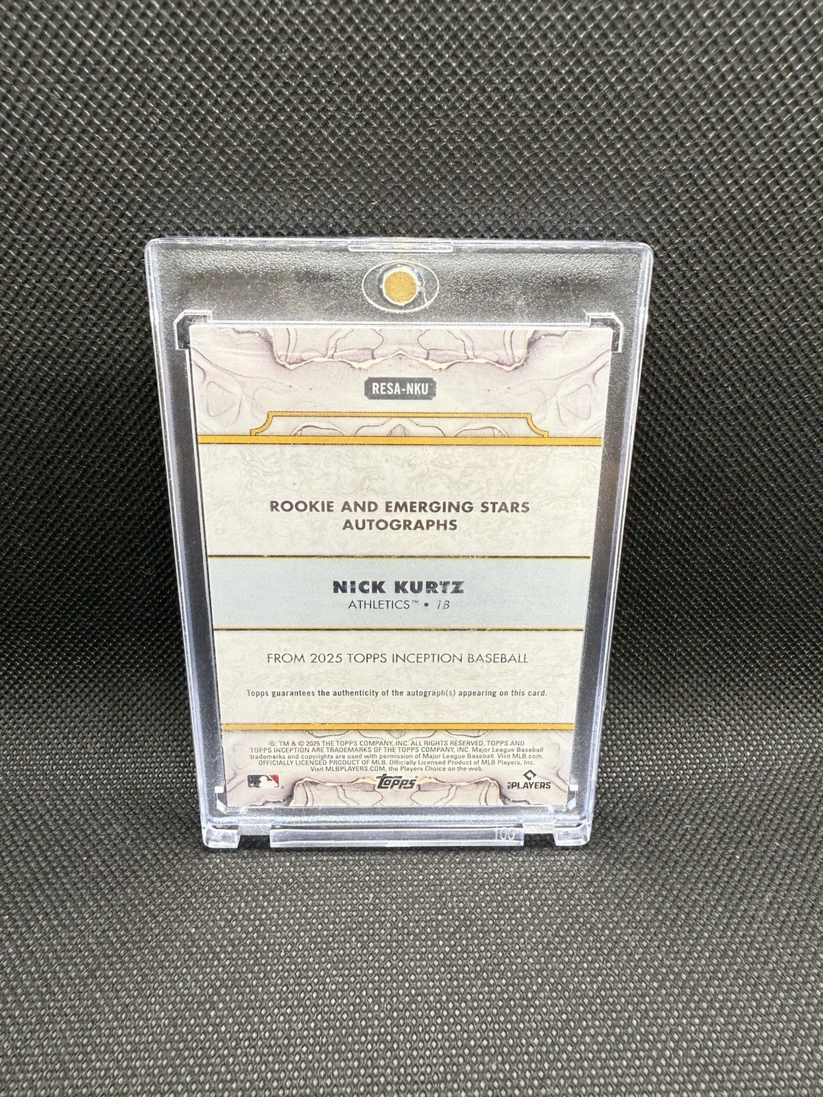 2025 topps inception Nick Kurtz rc auto /125 green color match RESA-NKU